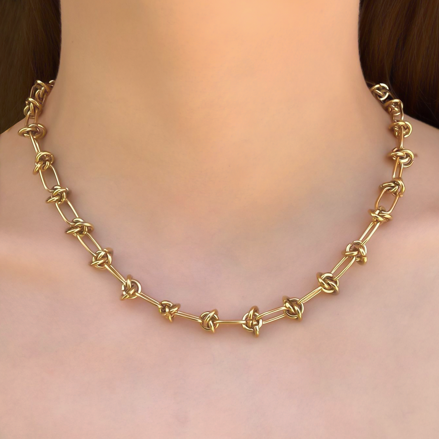 Collar Dorado Cadena de Acero de Titanio 1M8