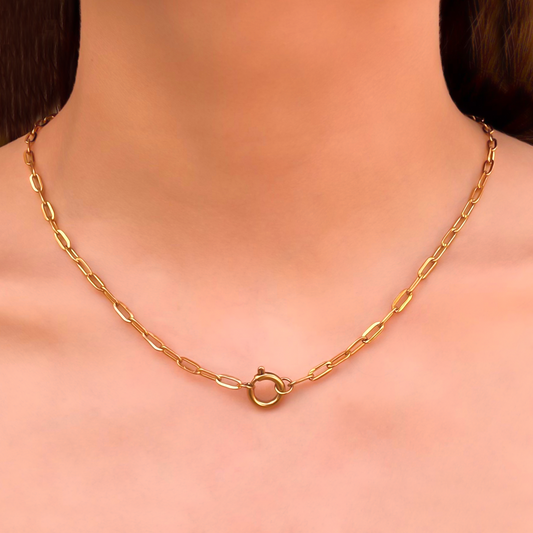 Collar Cadena Dorada Con Aro   1T2