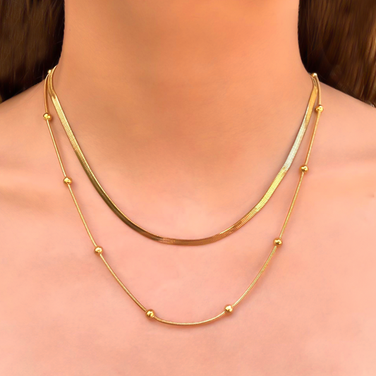 Collar Layer Dorado  Acero Inoxidable  1F8
