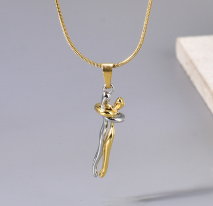 Collar Oro-Plata Abrazo Universal Chapa de Oro