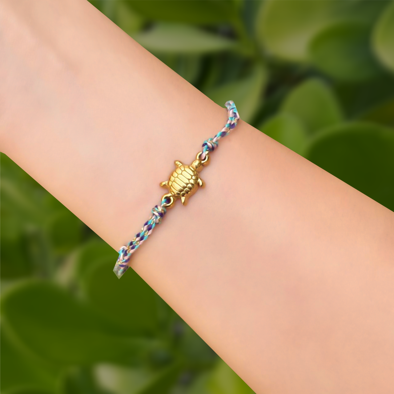 Pulsera de Hilo Azul Tortuga de Mar