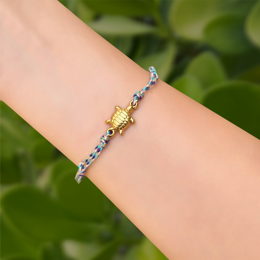 Pulsera de Hilo Azul Tortuga de Mar