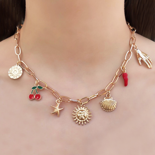 Collar Dorado Charms de Verano 1M4