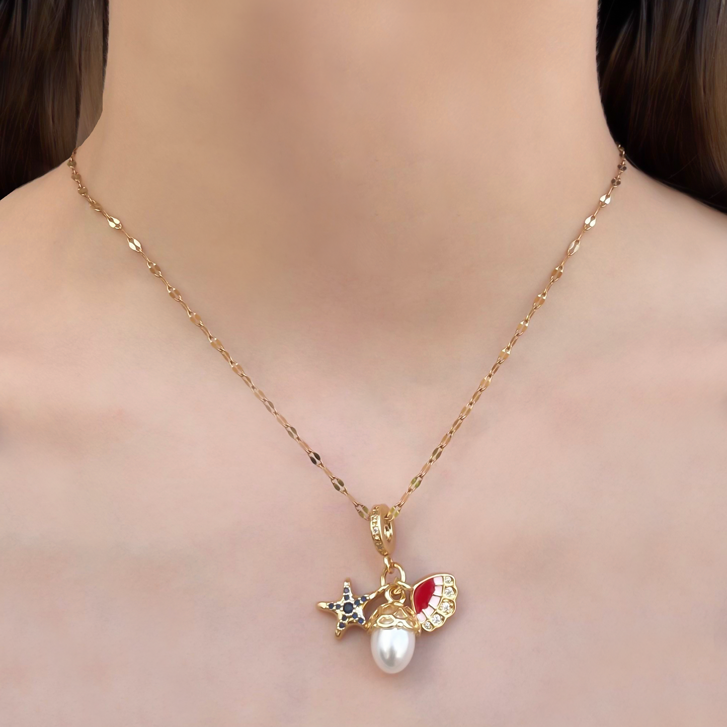 Collar Dorado Charms Acero Inoxidable Li2