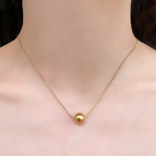 Collar Dorado Esfera Acero Inoxidable 1E8