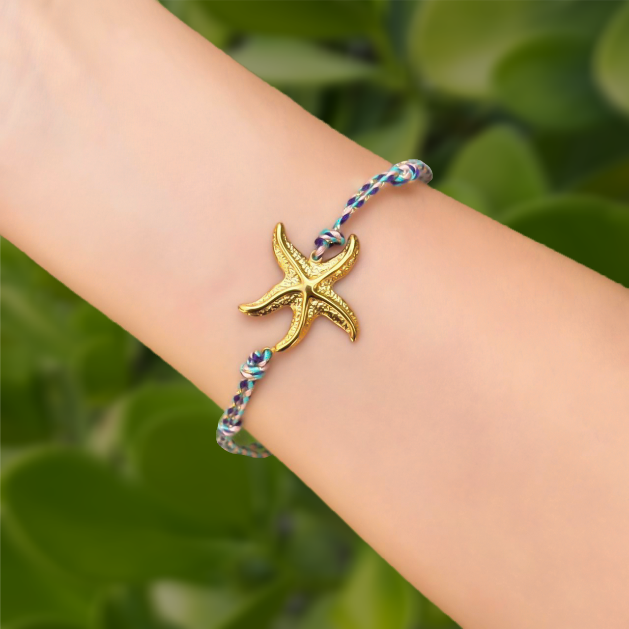 Pulsera de Hilo Azul Estrella de Mar 3j4