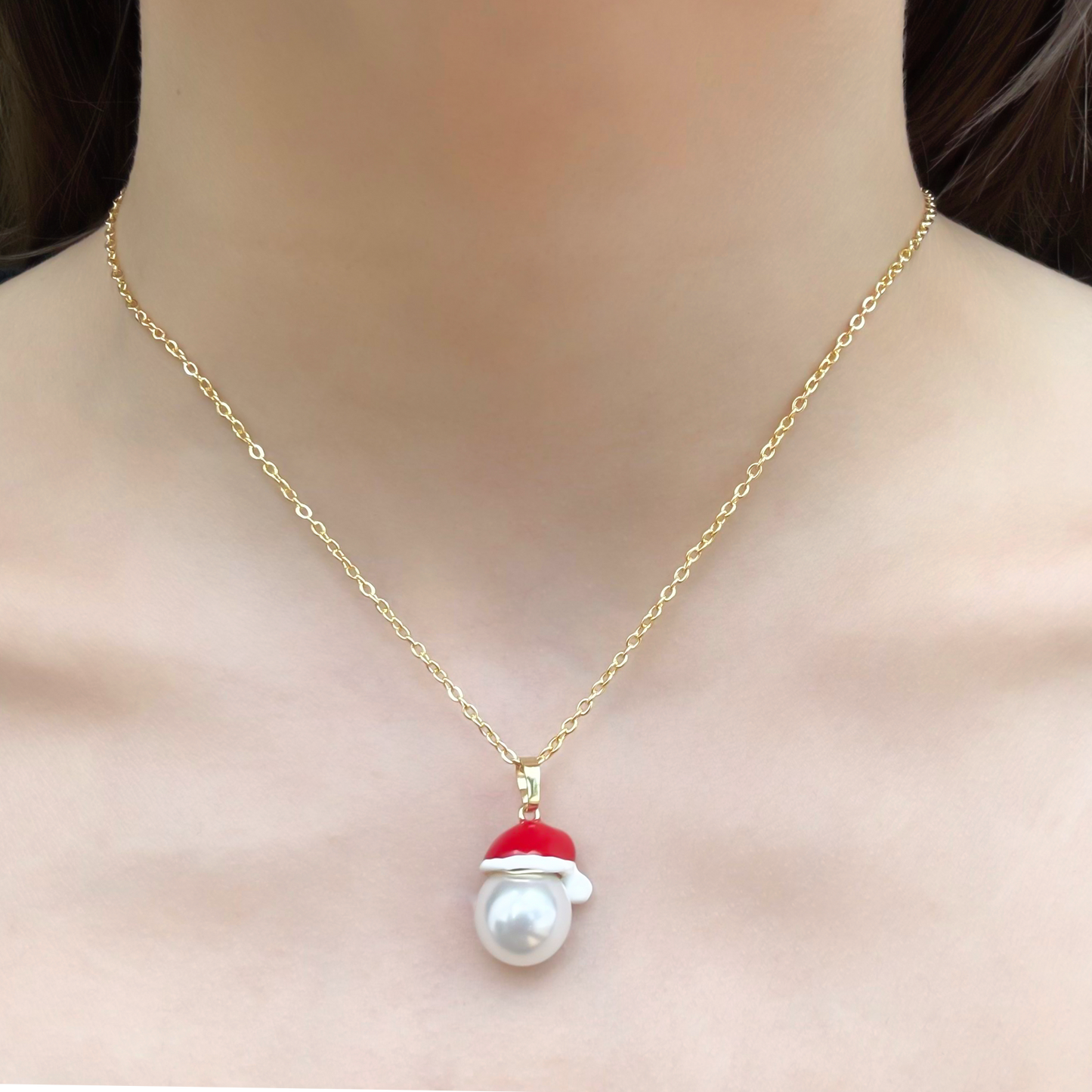 Collar Perla Santa Chapa de Oro 3i1