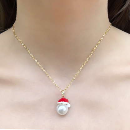 Collar Perla Santa Chapa de Oro 3i1