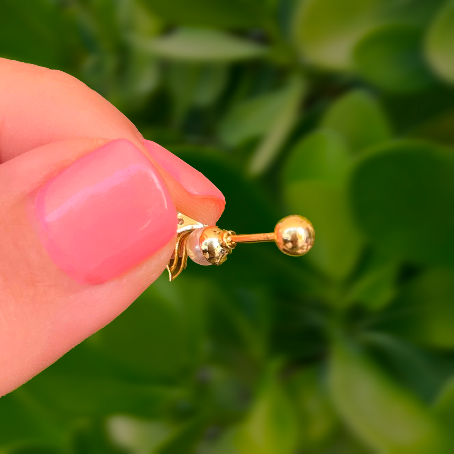Piercing de Bolita Perla Sirena Chapa de Oro Una Pieza  1S5