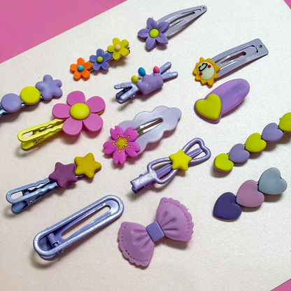 Clips Morados de Niñas