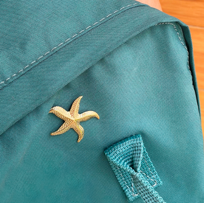 Pin Prendedor Estrella de Mar Dorada Acero Inoxidable  1K2
