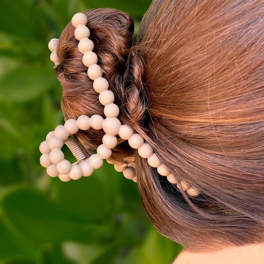 Clip Pinza Beige de Bolitas 2BB9