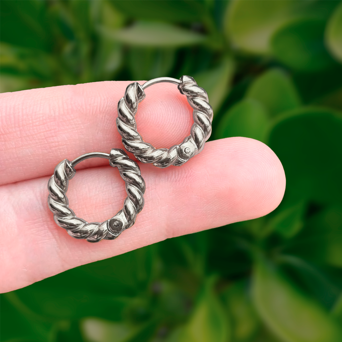 Aretes Plateados Arracada Kroll Acero Inoxidable