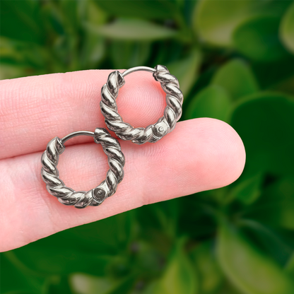 Aretes Plateados Arracada Kroll Acero Inoxidable