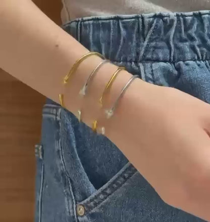 Pulsera Estrellas con Zirconias Ajustable Chapa de Oro