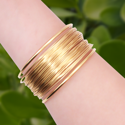 Pulsera Dorada Alambre Acero Inoxidable 1AA4