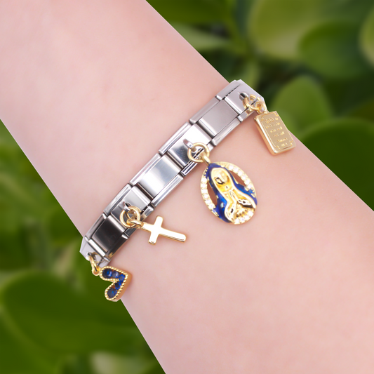 Pulsera Charms Virgen Acero Inoxidable 4E35