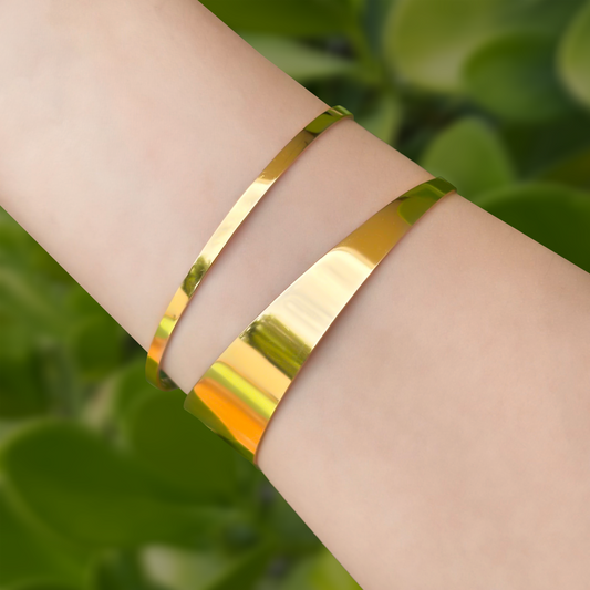 Pulsera Dorada Doble Acero Inoxidable  4E25