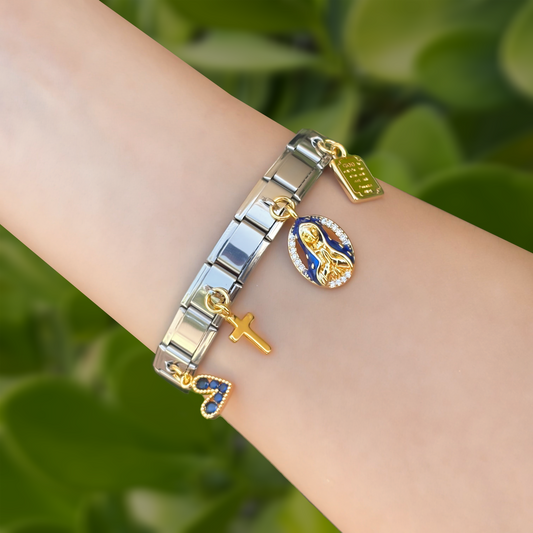 Pulsera Charms Virgen Acero Inoxidable 4E35