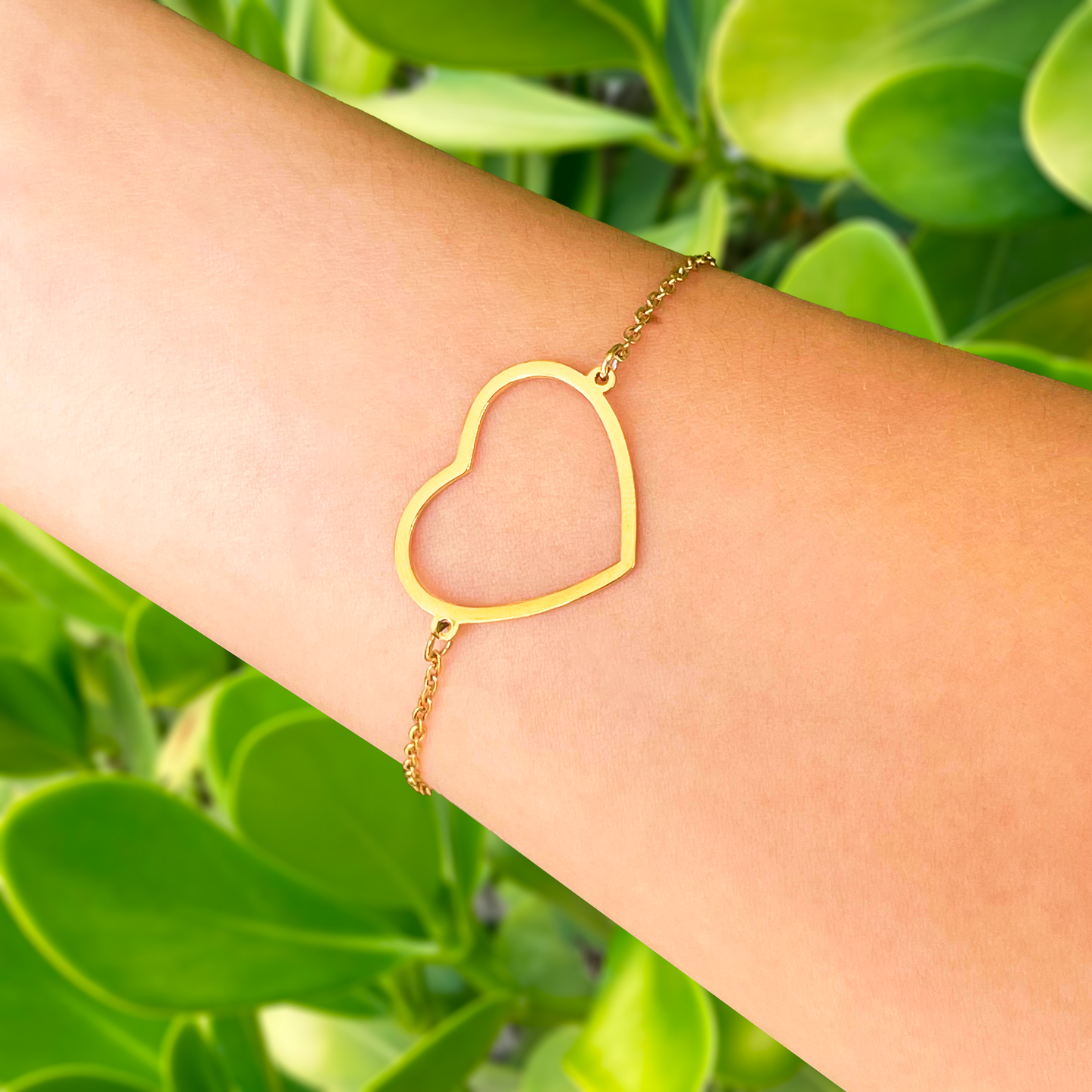 Pulsera Corazón  Dorado Acero Inoxidable 1G6