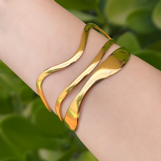 Pulsera Dorada Triple Acero Inoxidable  4E4