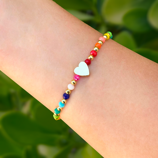 Pulsera de Cuentas de Colores Corazón  1o3