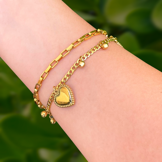 Pulsera Corazones Dorados 4E19