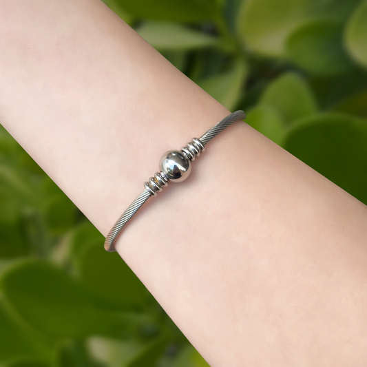 Pulsera Esfera Plateada Acero Inox  1E6