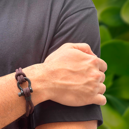 Pulsera Soga Acero Inoxidable Café Oscuro Hombre 3G5