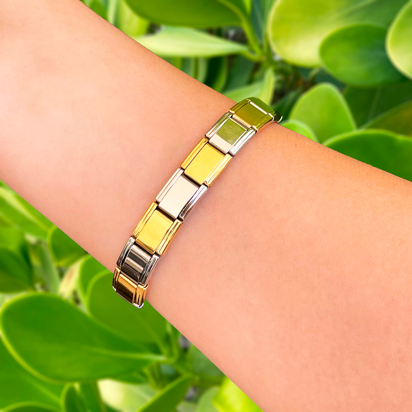 Pulsera Italiana Elástica Oro-Plata 2A6