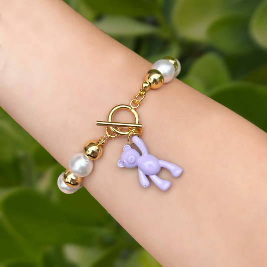 Pulsera Bolas y Perlas Oso 1F6
