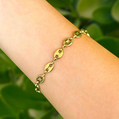 Pulsera Eslabones Dorados Acero Inoxidable 1Y1