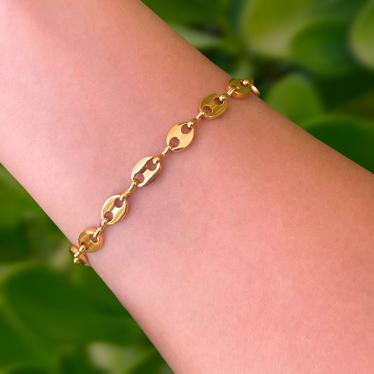Pulsera Eslabones Dorados Acero Inoxidable 1Y1