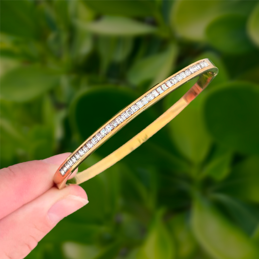 Pulsera Dorada Zirconias Acero Ide Titanio  1U1