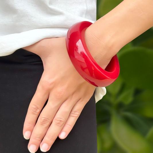 Pulsera Gruesa Roja Redonda  4E22