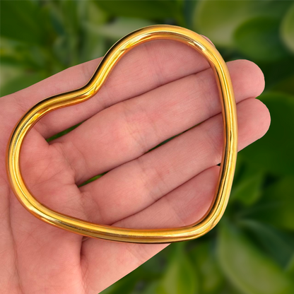 Pulsera Dorada Corazón Acero Titanio 1V6