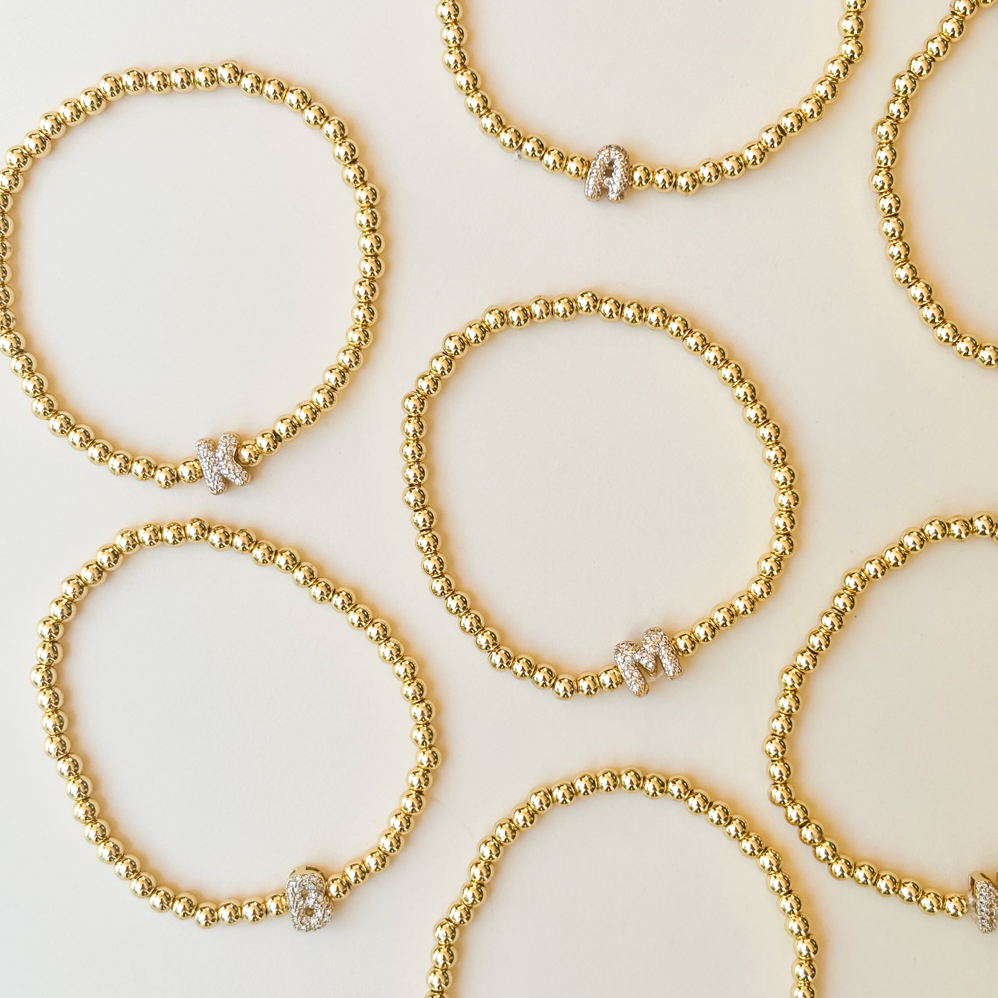 Pulsera Inicial Zirconias Chapa de Oro