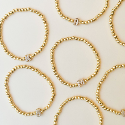 Pulsera Inicial Zirconias Chapa de Oro