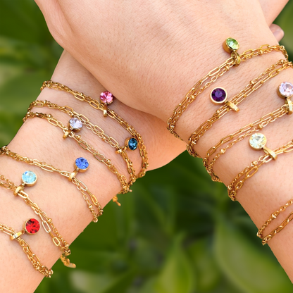 Pulsera Doble Zirconias Acero Inoxidable