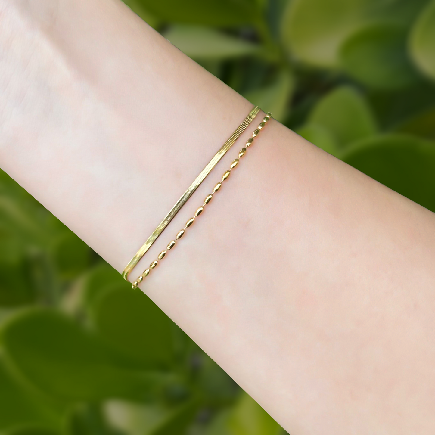 Pulsera Doble Cadena Acero Inoxidable 1X7