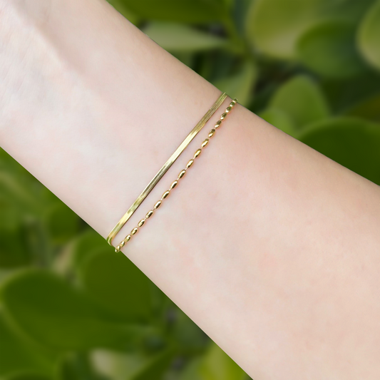 Pulsera Doble Cadena Acero Inoxidable 1X7