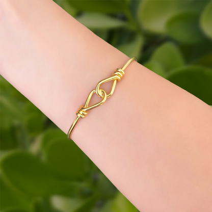 Pulsera Dorada Nudo Encontrado Chapa de Oro  1R3