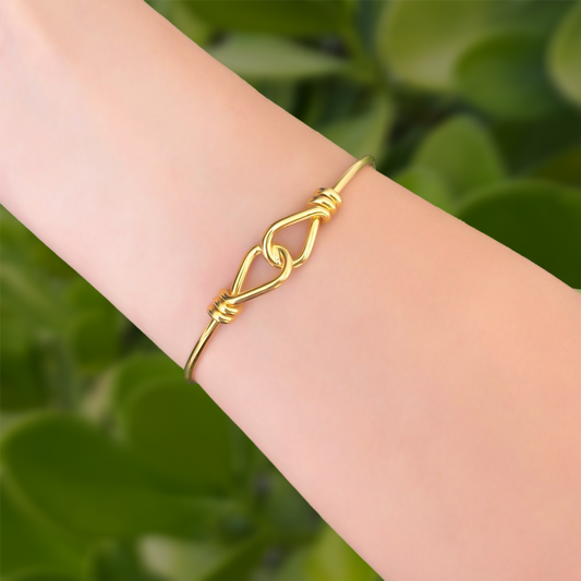 Pulsera Dorada Nudo Encontrado Chapa de Oro  1R3
