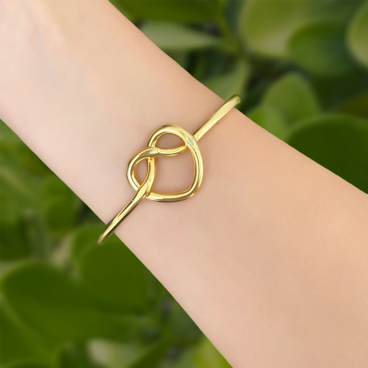 Pulsera Dorada Garabato de Corazón Chapa de Oro  1J6