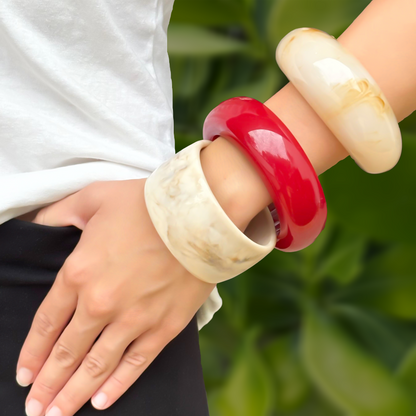 Pulsera Gruesa Roja Redonda  4E22