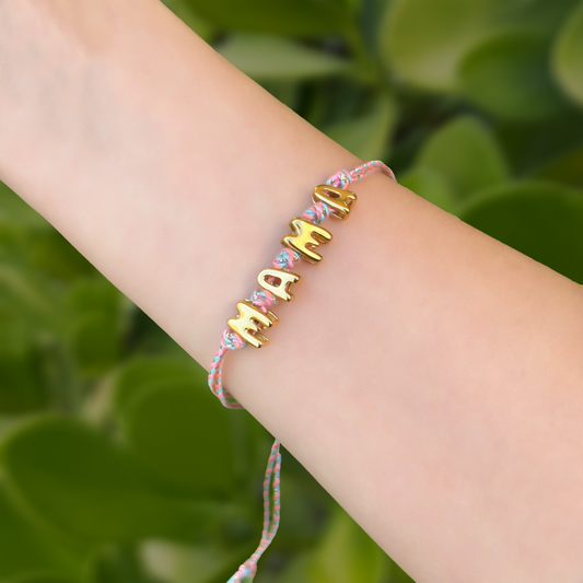 Pulsera Mamá Cordón y Acero Inoxidable   2Y1