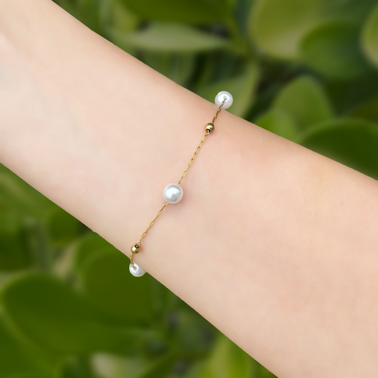 Pulsera Perlitas Acero Inoxidable 2N8