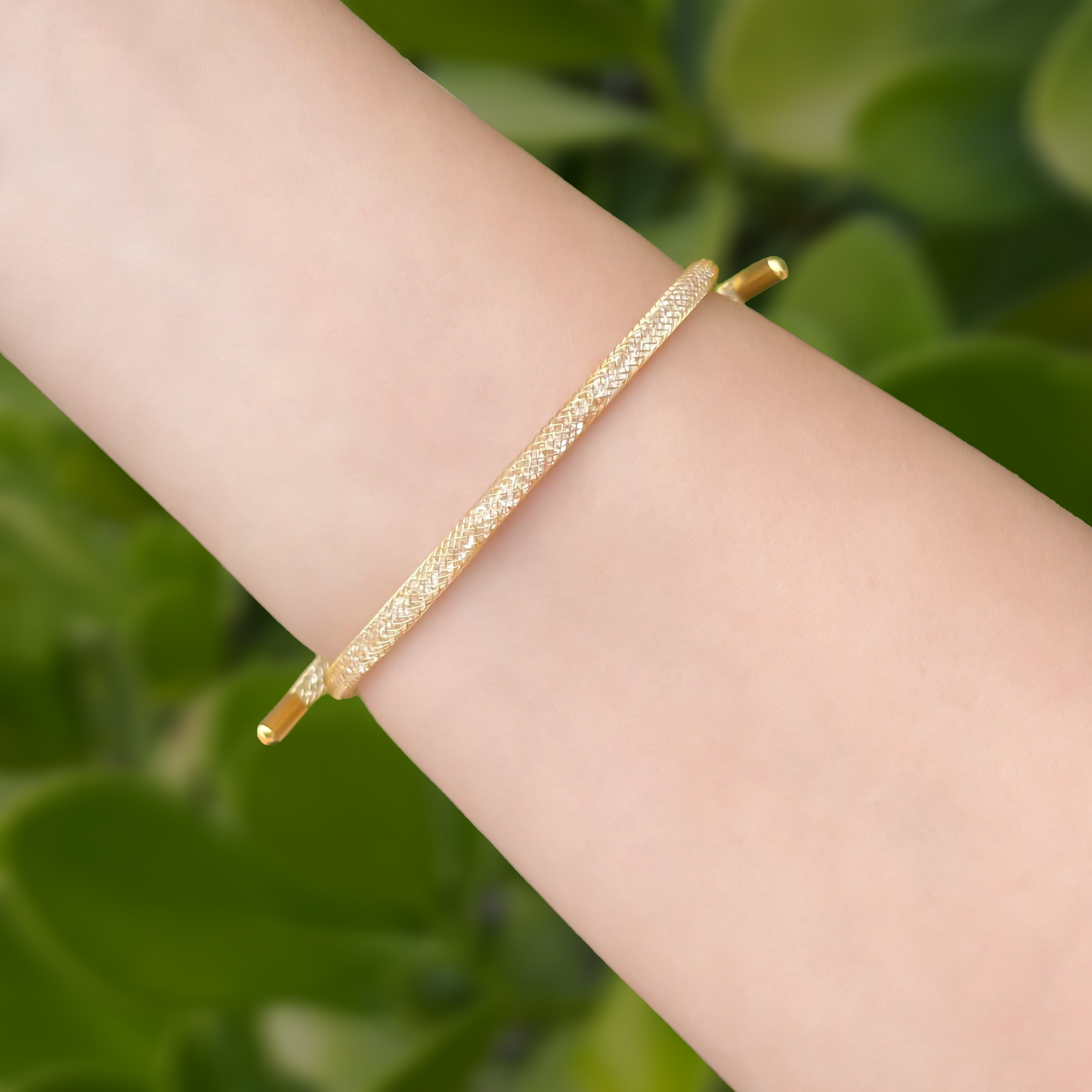 Pulsera Malla Dorada Chapa de Oro  1Q5