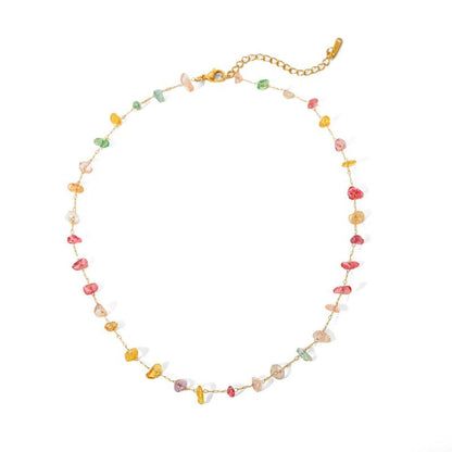 Collar Piedras Colores Acero Inoxidable 2j5