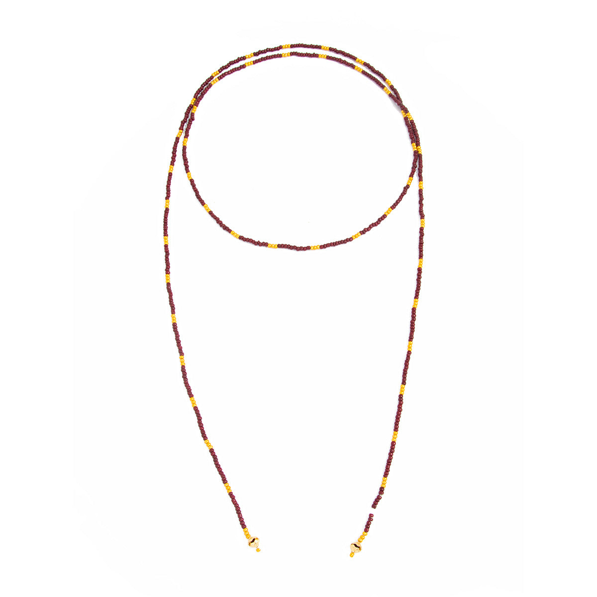 Collar Uva Chaquiras con Dorado Largo
